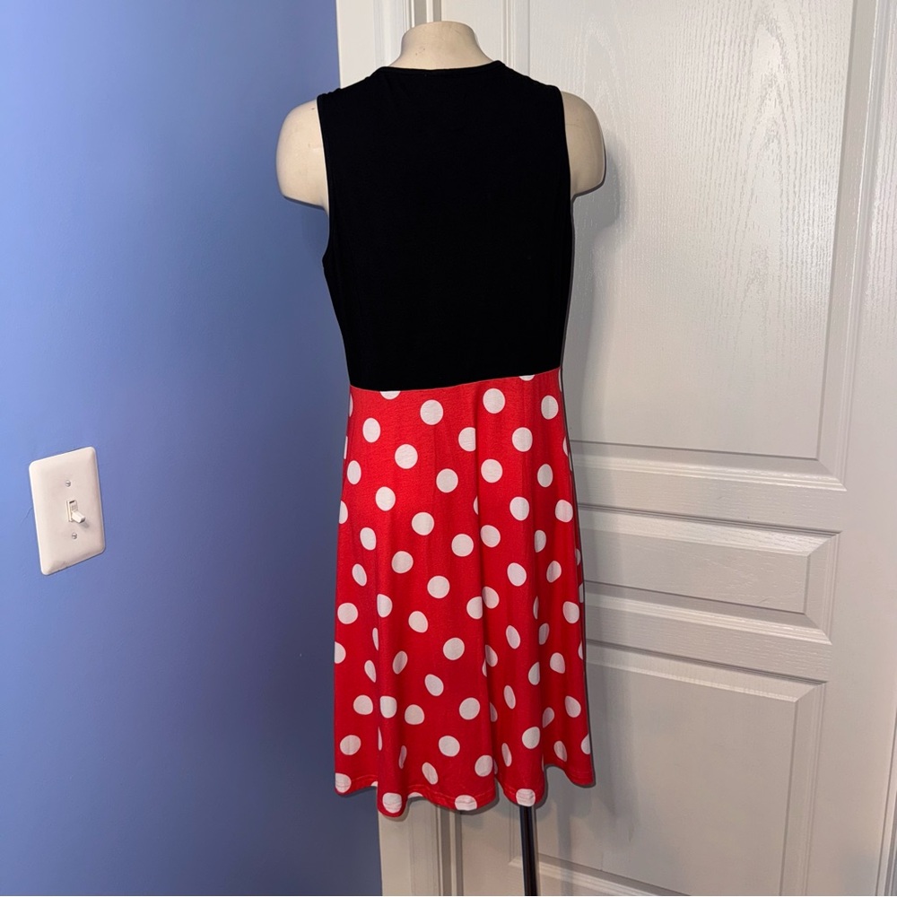 Disney Minnie Mouse Black and Red Polka Dot Dress size Large women - Picture 4 of 8